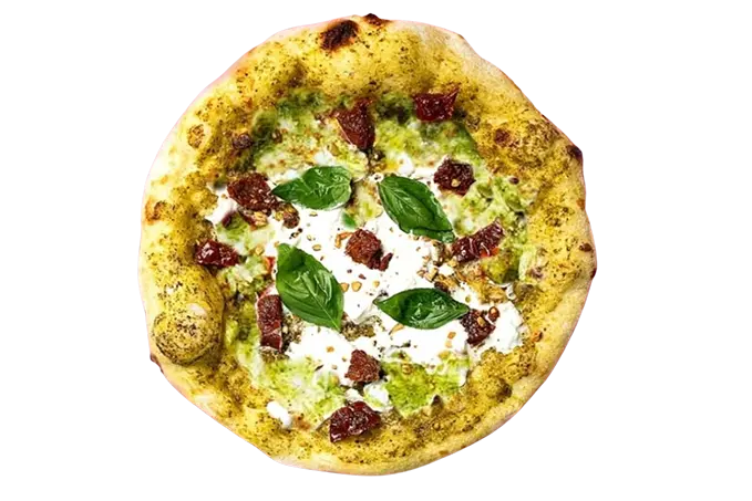 pesto e buratta pizza 1 1